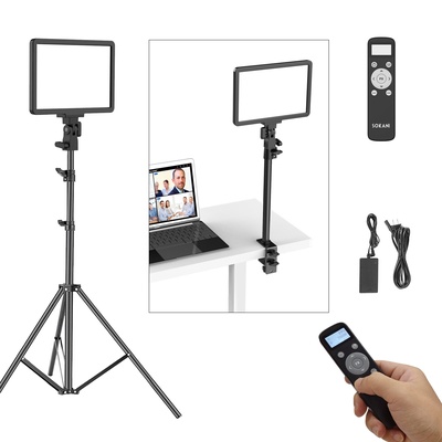 Sokani P25 2PCs LED Video Light Key Light LED Panel Lights Bi-Color 2800K-8000K 12.6" 25W CRI95+ 8 FX w/1.8m Light Stand Metal Desk Mount Stand for Game/Live Streaming/YouTube/Photography/Zoom Meeting