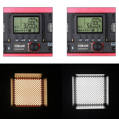 Sokani X600 Pro 600pcs Bi-Color 3200K-6500K Led Video Light Panel Studio LED Lighting High 95+ CRI 4800LM@1M & Brightness 1~100% Metal Housing Video Studio Interview Portrait