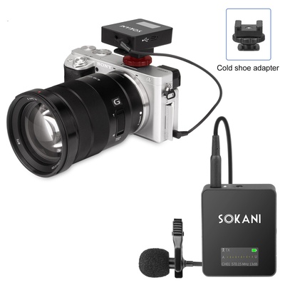 Sokani TINY Wireless Lavalier Microphone System Lapel Lav Mic for Video Recording YouTube Film making, Compatible with DSLR Cameras iPhone Android Smartphone Canon Sony Camcorder