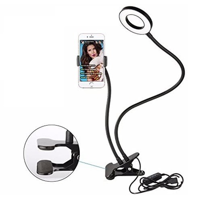 Sokani Selfie Ring Light with Cell Phone Holder and Stand Bracket for YouTube TIK Tok Tiktok Video Live Stream Makeup Dimmable LED Circle RingLight for iPhone Android Mobile Smartphone