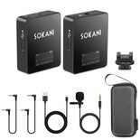 Sokani TINY Wireless Lavalier Microphone System Lapel Lav Mic for Video Recording YouTube Film making, Compatible with DSLR Cameras iPhone Android Smartphone Canon Sony Camcorder