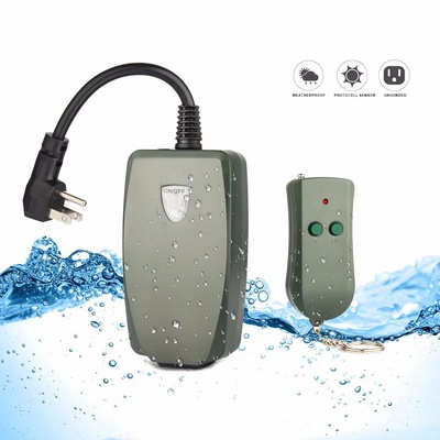 Sokani Remote Control Outlet, Weatherproof Outdoor Outlet Photocell Remote Control Converter Kit for String Light in Backyard/Garden