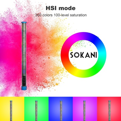 Sokani [Professional Equipment] X25 RGB Bi-Color LED Video Light Wand Stick for Video Photography with Full Color Dimming 2800K-10000K Rechargeable Battery OLED Display for YouTube Tiktok TIK Tok