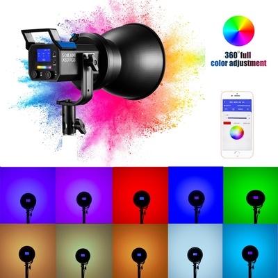 Sokani X60 80W RGB LED Video Light with APP Control, Bi-Color 2800k-10000K CRI96+ TLCI 95+ Bowens Mount Lighting for Photography, Video Recording,Wedding,Outdoor Shooting