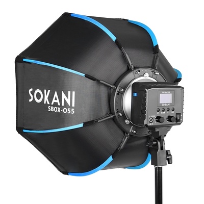Sokani 55cm Foldable Deep Octagon Softbox with Honeycomb Grid Bowens Mount for Sokani X100 X60 Godox SL-60W Amaran 60X S 60D S Amaran 300C LED Video Light